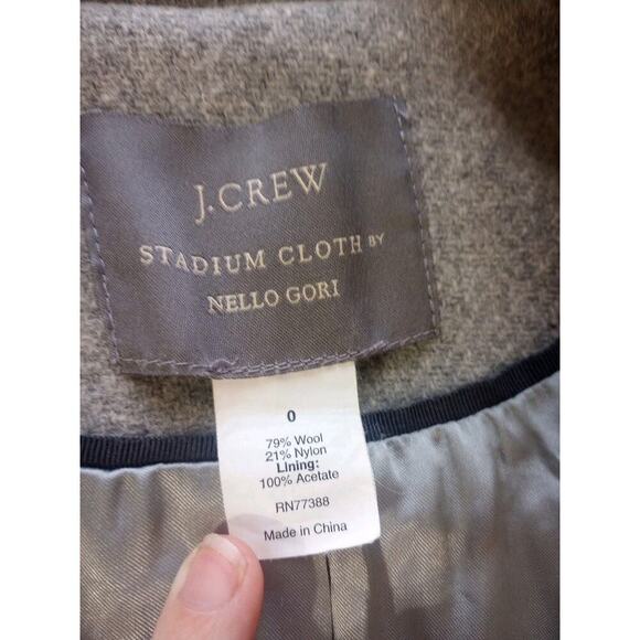 J. CREW women's Stadium Cloth Wool Pea Coat 0 Nello Gori Gray Hermione Granger - Picture 10 of 10
